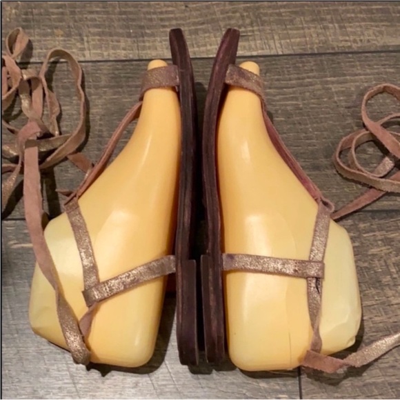 Authentic Free People leather lace up designer sandals sz 7 Euro 37 - Picture 5 of 8